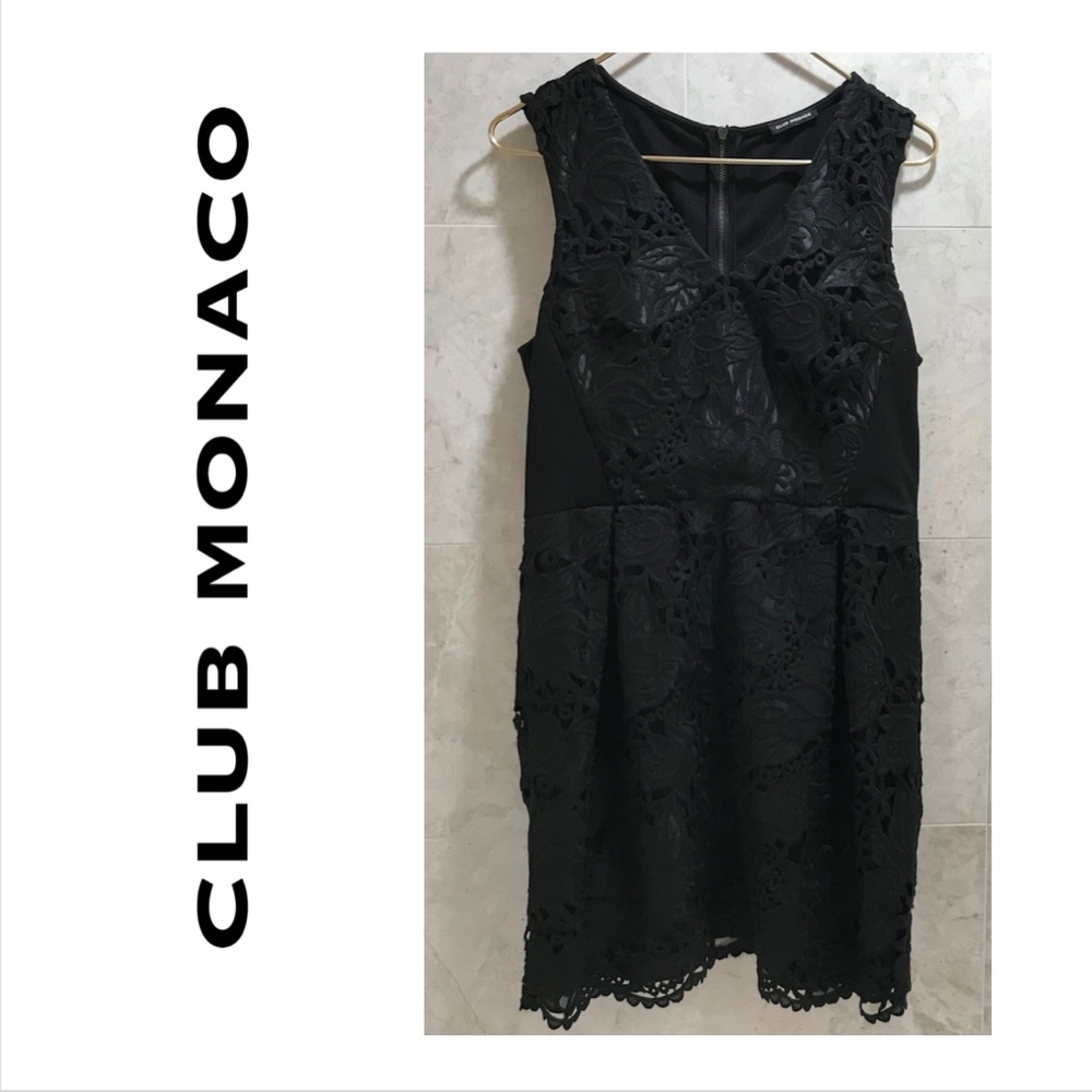 CLUB MONACO {8} LBD Dress Black Lace - Picture 1 of 8